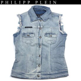 フィリッププレイン PHILIPP PLEIN レディース デニム ベスト smile SS14 CW260271 07MB merldlan blue 14S (R20800)【送料無料】【smtb-TK】