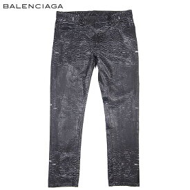 バレンシアガ BALENCIAGA メンズ パンツ ボトムス 鱗模様転写プリント付パンツ ブラック 301832 TIE23 1000 14S (R69000) 【送料無料】【smtb-TK】