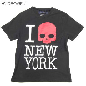 ハイドロゲン HYDROGEN メンズ キッズ 子供服 トップス Tシャツ 半袖 ロゴ I LOVE NYロゴモチーフ・スカルロゴプリント付Tシャツ ブラック 子ども こども 142112 007 14S