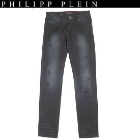 フィリッププレイン PHILIPP PLEIN メンズ ボトムス デニムパンツ ジーンズ スカルボタン・ロゴ・クラッシュ加工入りデニムジーンズ ブラック 色違い(ネイビー) "camouflage wave" WP13 HM570010 02BC black caviar 13A【送料無料】【smtb-TK】