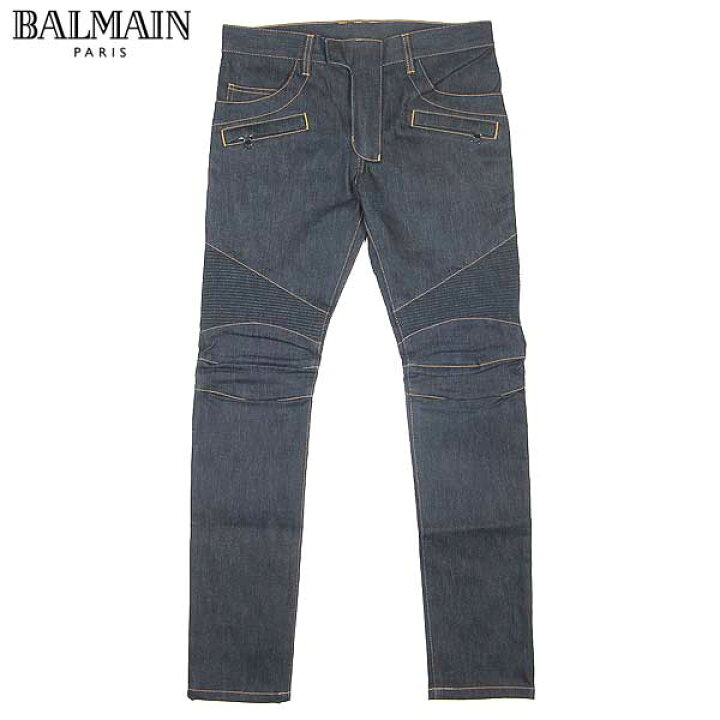 楽天市場】バルマン BALMAIN メンズ カラーデニム ライダース パンツ  