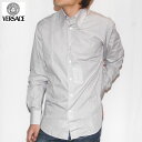 ヴェルサーチ Versace メンズ トップス ドレスシャツ ワイシャツ レギュラーカラードレスシャツ ライトグレー 灰色 GB11Y0 5Y300 040 (R20800)【送料無料】【smtb-TK】