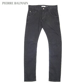 ピエールバルマン Pierre Balmain メンズ パンツ ボトムス デニム ロゴ ポケット部分PBロゴ・バックポケットジップ付きスキニーブラックデニム 4M2060 28473 (R39900) 【送料無料】【smtb-TK】