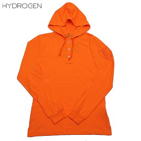 ハイドロゲン HYDROGEN メンズ トップス インナー パーカー プルオーバーパーカー 鹿の子素材 エルボーパッチ スカルロゴ SERAFINO オレンジ 101042010 12S (R15900)