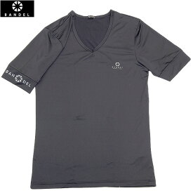 バンデル BANDEL メンズ トップス Tシャツ アンダーウェア 袖口/チェスト部分ブランドロゴ入りVネックTシャツ 吸汗・速乾 ブラック 120517-57 (R9240)