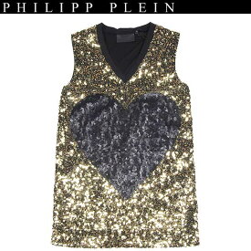 フィリッププレイン PHILIPP PLEIN レディース トップス ノースリーブ タンクトップ フロントハート柄・バックLOVE PLEIN・スパンコールデザインノースリーブ loveplein SS13 CW292016 12A (R128000)【送料無料】【smtb-TK】