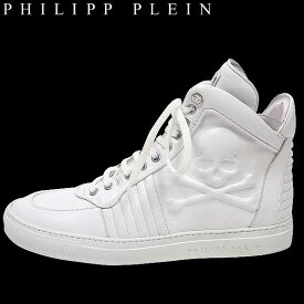 フィリッププレイン PHILIPP PLEIN メンズ シューズ 靴 スニーカー ハイカットスニーカー エンボス加工スカル入りハイカットレザースニーカー ホワイト 白 SM151312 WH 14A【送料無料】【smtb-TK】