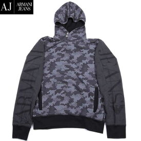 アルマーニジーンズ ARMANI JEANS メンズ トップス パーカー フーディー ロゴ ARMANIイーグルロゴカモ柄・スリーブ部分ロゴプリント付プルオーバーパーカー A6M15 MH 1S 15S (R23800) 【送料無料】【smtb-TK】