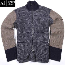 アルマーニジーンズ ARMANI JEANS メンズ アウター ジャケット ロゴ AJロゴ刻印ジップ・アーム部分ロゴ刺繍付きニットジップアップジャケット マルチカラー B6W05 UH KV 15A (R62800) 【送料無料】【smtb-TK】