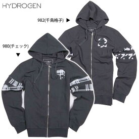 ハイドロゲン HYDROGEN メンズ トップス パーカー フーディー ロゴ 2デザイン(色番号によってデザインが異なります) スカルロゴ/ナンバリングロゴ付ジップアップパーカー 170605 980/982 15A (R49680)【送料無料】【smtb-TK】