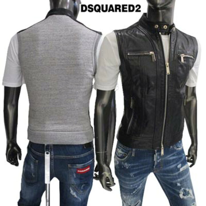 楽天市場】ディースクエアード DSQUARED2 メンズ レザー ベスト  