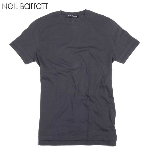ニールバレット　Neil　Barrett　61S　バックネック部分サンダーボルトロゴ入りシンプルデザインTシャツ　PBJT62S　01　Tシャツ　トップス　(R27000)　ブラック　A504S　メンズ　半袖