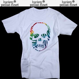 ルシアンペラフィネ lucien pellat-finet メンズ トップス Tシャツ 半袖 ロゴ レインボーカラースカルロゴプリント付Tシャツ EVH1750 WHITE/EMBROIDERY ZEBRA 61S (R75801)【送料無料】【smtb-TK】