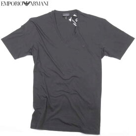 エンポリオアルマーニ EMPORIO ARMANI メンズ トップス 半袖 Tシャツ イーグルロゴ刺繍付VネックTシャツ ブラック 色違い(ホワイト)あり CNH18 AC 12 61S (R22680) 【送料無料】【smtb-TK】