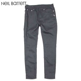 ニールバレット Neil Barrett メンズ ボトムス デニムパンツ ジップポケット・ロゴ付きスキニーデニムパンツ ブラック PBDE102 B802T 01 61A (R71700/R64580)【送料無料】【smtb-TK】