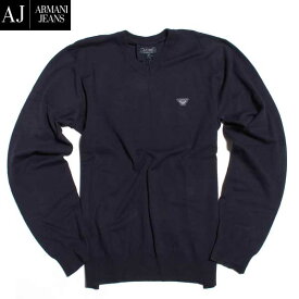 アルマーニジーンズ ARMANI JEANS メンズ トップス ニット セーター ロゴ チェスト部分ロゴワッペン付Vネックライトニット 6X6MA4 6M0IZ 0552 61A (R23760) 【送料無料】【smtb-TK】