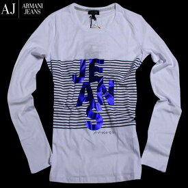 アルマーニジーンズ ARMANI JEANS レディース トップス 長袖 ロンT ボーダーライン/JEANSロゴプリント付ロングスリーブTシャツ 色違い(ブラック・ホワイト/レッド)あり 6X5T41 5JPXZ 1100 (R14040) 【送料無料】【smtb-TK】