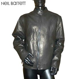 ニールバレット Neil Barrett メンズ アウター レザー ジャケット レザー切替しデザイン・ジップポケット付きフルレザージャケット ブラック PBPE466C E700C 01 71S (R399800)【送料無料】【smtb-TK】