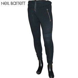 ニールバレット Neil Barrett メンズ スウェットパンツ ボトムス サイド/バックジップポケット付きスーパースキニーフィットライダースジョガーパンツ ブラック PBJP02H E500 01 71S【送料無料】【smtb-TK】