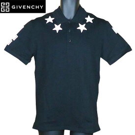 ジバンシー GIVENCHY メンズ トップス 半袖 ポロシャツ ロゴ スリーブ部分ホワイト74ナンバー・スターパッチ付きポロシャツ ブラック 色違い(ホワイト)有 17S7100 700 001 71S (R65600)【送料無料】【smtb-TK】