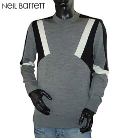 ニールバレット Neil Barrett メンズ トップス セーター ニット 長袖 デザイン切り替えしライトニット グレー PBMA534J E605C 1654 71S (R76500)【送料無料】【smtb-TK】