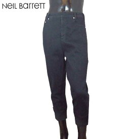 ニールバレット Neil Barrett メンズ ボトムス デニム パンツ ジーンズ ライダース ロゴ・ジップポケット付きロールアップ風スキニーデニムパンツ ブラック PBDE152H E803T 01 71S (R75600)【送料無料】【smtb-TK】