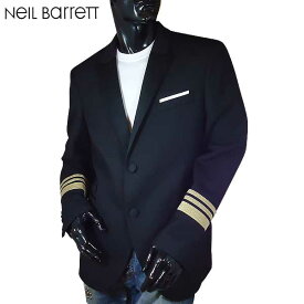 ニールバレット Neil Barrett メンズ アウター ジャケット テーラードジャケット 袖部分ライン入りテーラードジャケット ブラック PBGI379R E100C 01 71S (R200600)【送料無料】【smtb-TK】