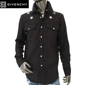 ジバンシー GIVENCHY メンズ トップス シャツ 長袖 ロゴ スターパッチ付きウエスタンシャツ 黒 0907 463 001 (R103600)【送料無料】【smtb-TK】