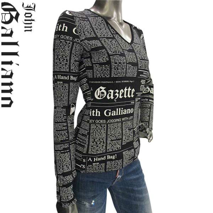 John Galliano News paperレディースロンT 