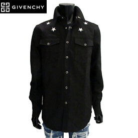 ジバンシー GIVENCHY メンズ トップス シャツ 長袖 襟部分スターエンブレム付きコットンシャツ ブラック BM601N5Y01001 81S (R102000)【送料無料】【smtb-TK】