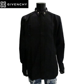 ジバンシー GIVENCHY メンズ トップス シャツ ロゴ 襟部分スタースタッズ付ロング丈ブラックシャツ 黒 BM60191008 001 81S (R76700)【送料無料】【smtb-TK】