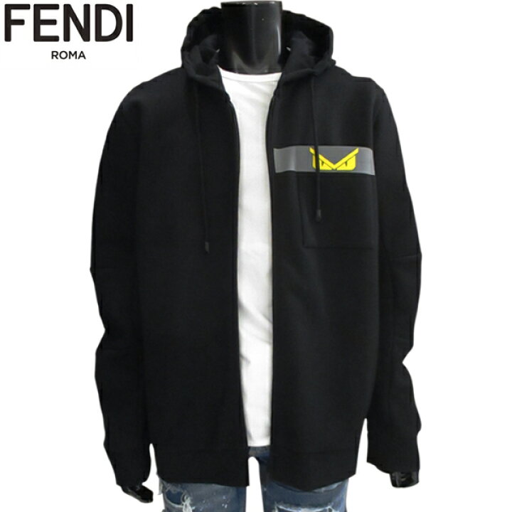 楽天市場】フェンディ FENDI メンズ ジップアップ パーカー 黒 