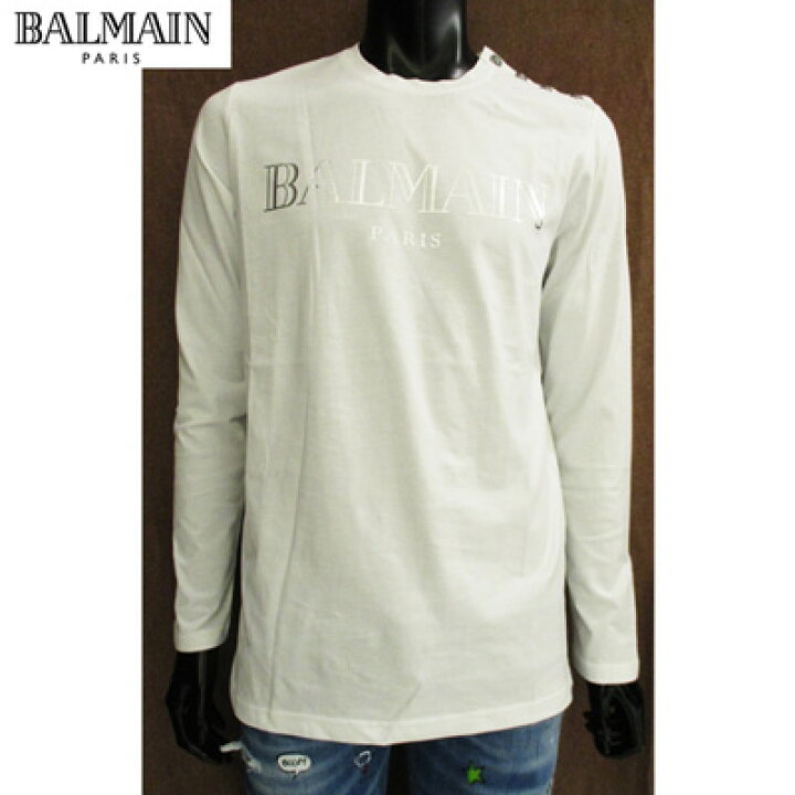 楽天市場】バルマン BALMAIN メンズ トップス ロンT 長袖 ロゴ 肩部分 