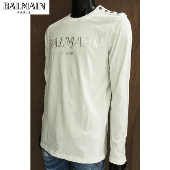 楽天市場】バルマン BALMAIN メンズ トップス ロンT 長袖 ロゴ 肩部分 