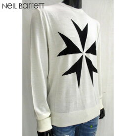 ニールバレット Neil Barrett メンズ トップス ニット セーター ロゴ ※白は完売・黒地に白花柄の販売のみです フロントロゴデザイン・サムホール付きライトニットBMA831V H623 069 81A