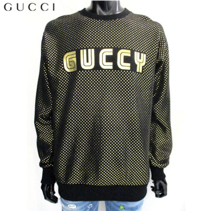 楽天市場】【Msize】 グッチ GUCCI メンズ トレーナー ロゴ入り 金 