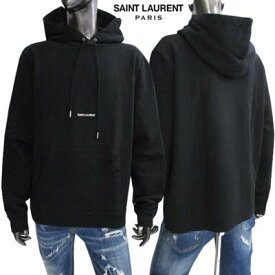 サンローランパリ SAINT LAURENT PARIS メンズ トップス パーカー フーディー ロゴ ※同デザインで色違いもあり SAINT LAURENTロゴプリントパーカー ブラック BMK 464581 YB2PG 1000 91s (R89640/R91300)【送料無料】【smtb-TK】