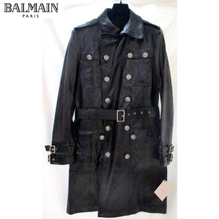 楽天市場】バルマン BALMAIN メンズ レザーコート ラムレザー トレンチ  