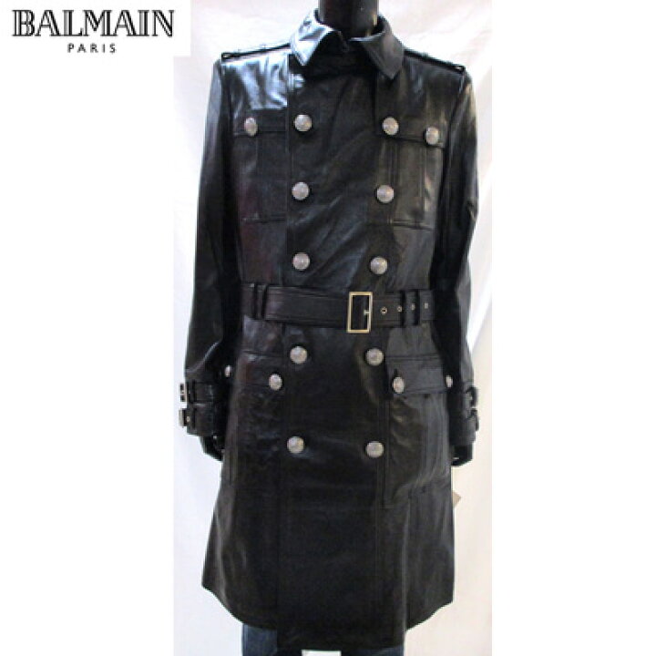 楽天市場】バルマン BALMAIN メンズ レザーコート ラムレザー トレンチ 
