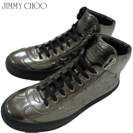 ジミーチュウ Jimmy Choo メンズ 靴 スニーカー ブランドロゴ・スタッズ付きハイカットスニーカー メタリック ナッパレザー ガンメタル アーガイル ARGYLE EBN GUNMETAL 81A (R108000)【送料無料】【smtb-TK】