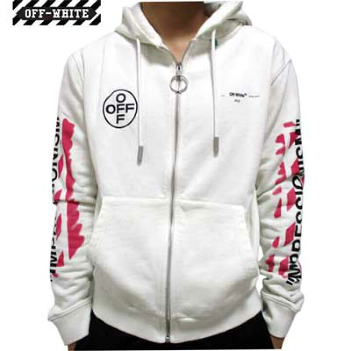 楽天市場】オフホワイト OFF-WHITE メンズ フルジップパーカー ピンク 