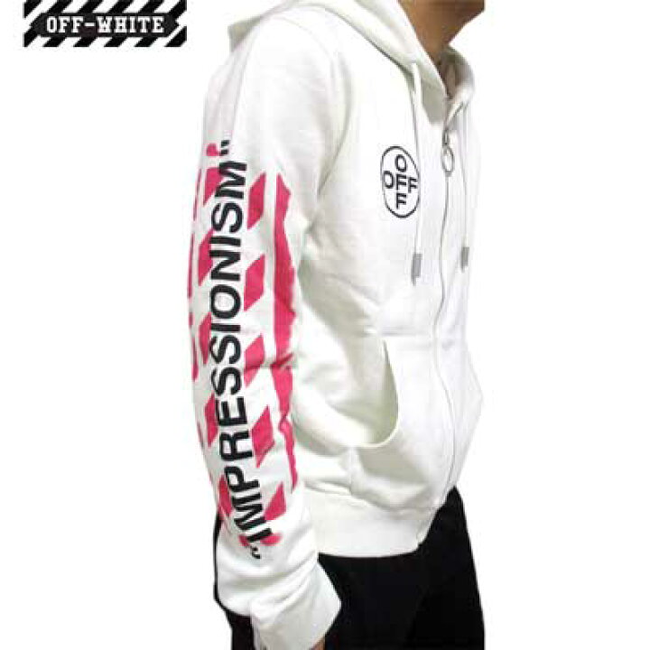 楽天市場】オフホワイト OFF-WHITE メンズ フルジップパーカー ピンク 