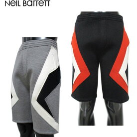 ニールバレット Neil Barrett メンズ パンツ ボトムス ハーフパンツ 2color 幾何学模様マルチカラーハーフスウェットパンツ 黒/灰 PBJP110V L505C 1136/1654 91S (R66160)【送料無料】【smtb-TK】