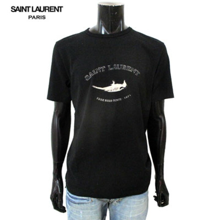 楽天市場 サンローランパリ Saint Laurent Paris メンズ トップス Tシャツ 半袖 ロゴ バード Saint Laurentロゴプリントtシャツ ブラック 黒 Yb2zo 1095 91s R 送料無料 Smtb Tk ガッツ ブランドショップ