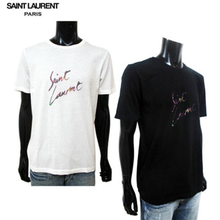 楽天市場 サンローランパリ Saint Laurent Paris メンズ トップス Tシャツ 半袖 2color アニマル柄ブランドロゴプリント付き Tシャツ 白 黒 Ybcl2 8486 1068 91s R 送料無料 Smtb Tk ガッツ ブランドショップ