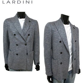 ラルディーニ LARDINI メンズ アウター ジャケット ロゴ ブートニエール(花飾り)付きダブルジャケット グレー ブルー EG907A EGA52526 1 (R106920) 91S【送料無料】 【smtb-TK】