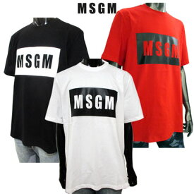 エムエスジーエム MSGM メンズ トップス Tシャツ 半袖 ロゴ 3color MSGMボックスロゴプリントTシャツ ホワイト/レッド/ブラック 2640MM67 195298 01/18/99 91S (R17280)【送料無料】 【smtb-TK】