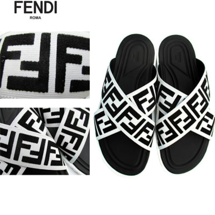 楽天市場】フェンディ FENDI メンズ ズッカ柄シャークソールサンダル 