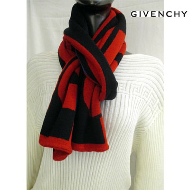 Givenchy Red and Black GV World Tour Scarf Givenchy