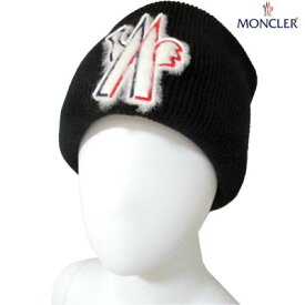 モンクレール MONCLER メンズ 帽子 キャップ ニット帽 ユニセックス可 羊毛フェルト・トリコロールロゴワッペン付きニット帽 ブラック 9973810 A9251 999 (R72200) 91A【送料無料】 【smtb-TK】